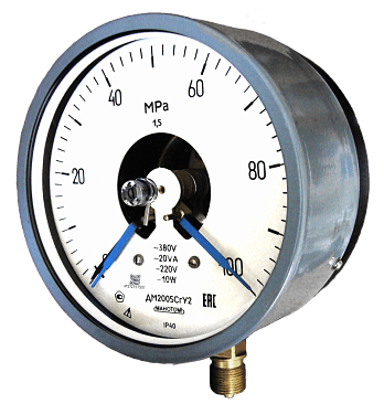 Мановакуумметр ДА2005Сг-Т2-24 кгс/см2-1.5-Ф-Д-VI-МП-IP40-G1/2-Обезж.-Черта-Пл.-Табл.-П.П.Пас.-П.П.Пас.-ЦСМ-Свидет.-Э