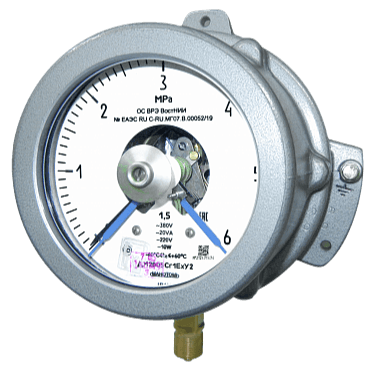 Мановакуумметр ДА2005Сг1Ех-Т2-24 кгс/см2-1.5-Зажим-VI-МП-G1/2-Обезж.-Черта-Пл.-Табл.-П.П.С.-П.П.Пас.-ЦСМ-Э