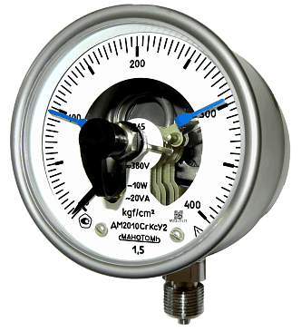 Мановакуумметр ДА2010СгКс-Т2-24 кгс/см2-1.5-Ф-Бок.разъём-Д-VI-МП-IP65-G1/2-Обезж.-Безоп.стекло100-Черта-Пл.-Табл.-П.П.С.-П.П.Пас.-ЦСМ-Э