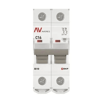 Выключатель автоматический модульный EKF AVERES AV-10 2Р 3А (К) 10кА