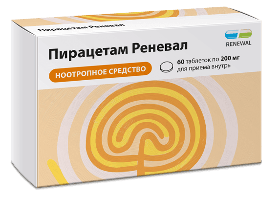 Пирацетам Реневал 400 мг. 60 шт. таблетки 